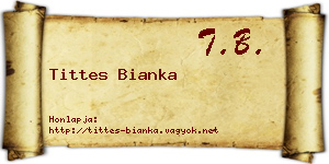 Tittes Bianka névjegykártya